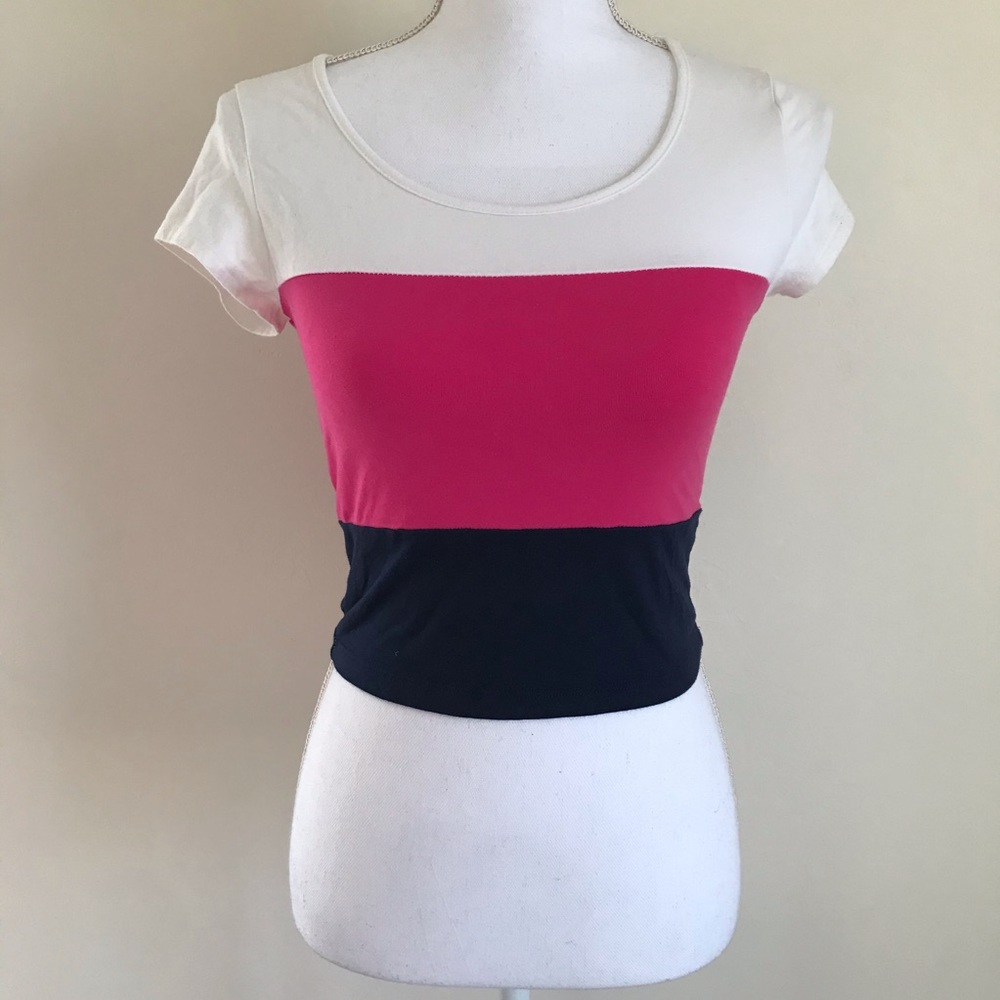 🌻AMBIANCE APPAREL - color block crop top - S🌻